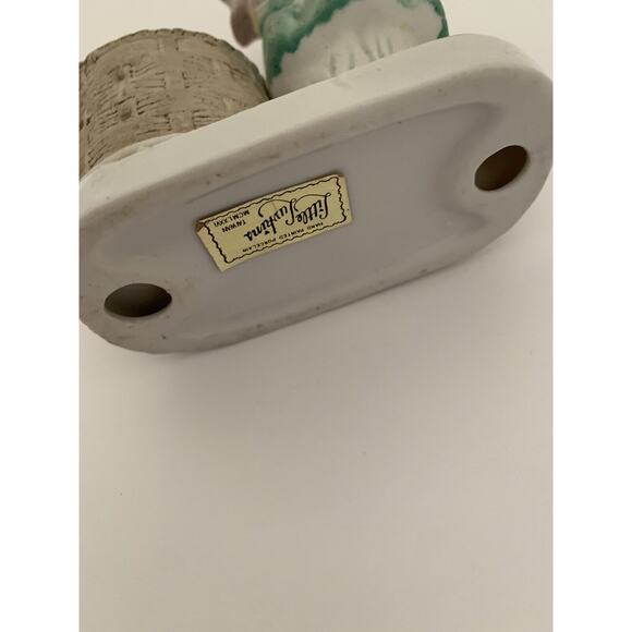 Vintage Little Luvkins Vintage Votive Candle Holder Girl with Rabbits 5"h x 3 5" - Picture 6 of 8